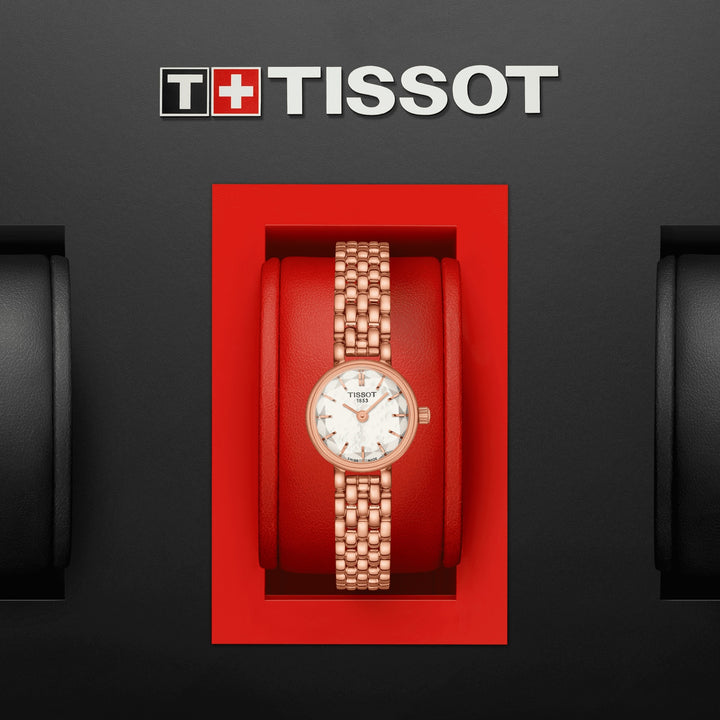 Tissot orologio Lovely Round 19,5mm madreperla quarzo acciaio finitura PVD oro rosa T140.009.33.111.00