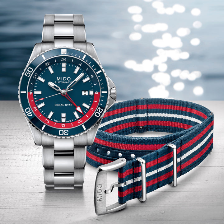Mido orologio Ocean Star GMT Special Edition 44mm blu automatico acciaio M026.629.11.041.00