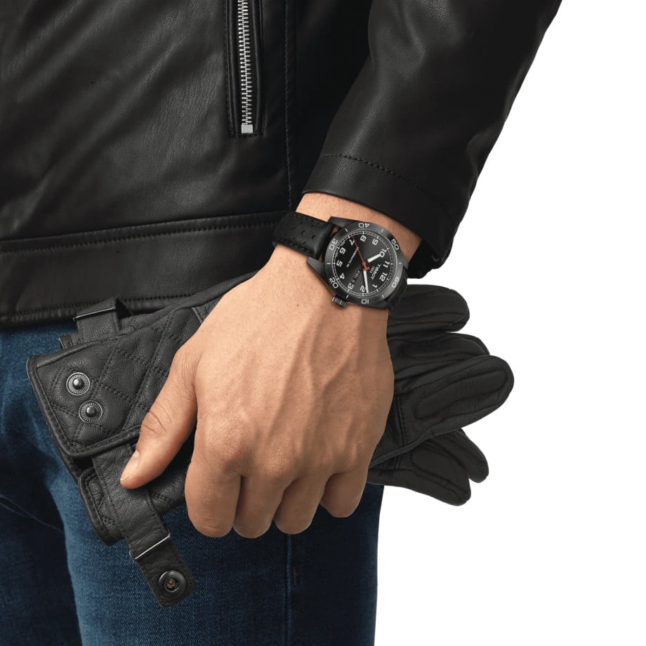 Tissssot watch PRS 516 Powermatic 80 42mm black automatic steel finish black PVD T131.430.36.052.00