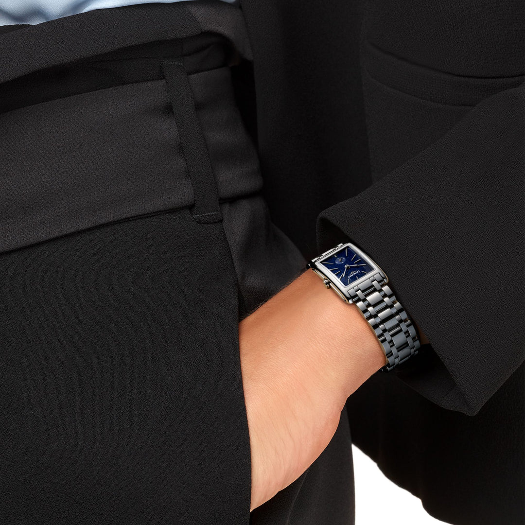 Reloj Longines DolceVita 23.3x37mm acero de cuarzo azul L5.512.4.93.6
