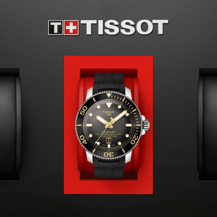 Montre Tisssot Seastar 2000 Professional Powermatic 80 certifiée ISO 6425 (2018) 46mm gris acier automatique T120.607.17.441.01