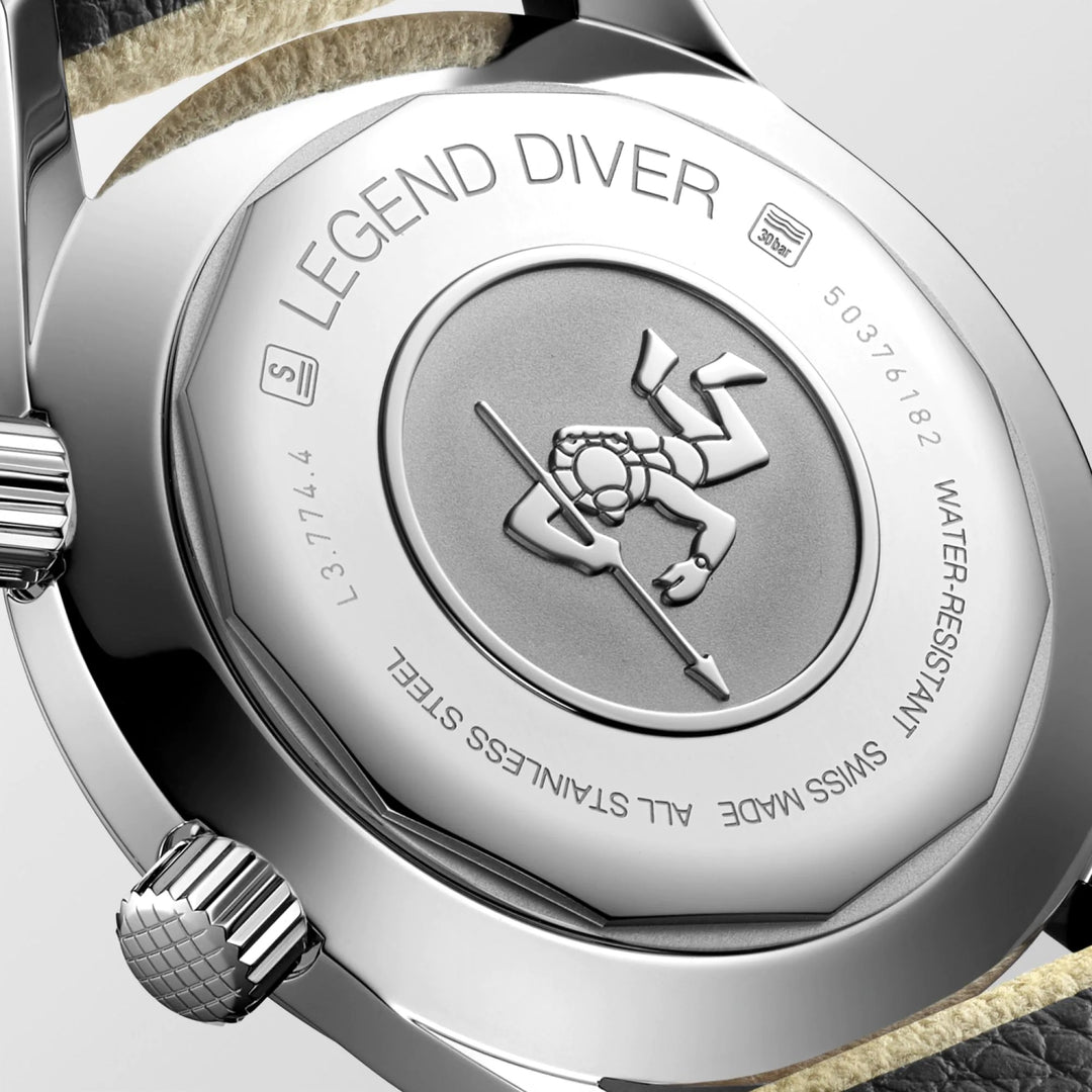 Longines orologio Legend Diver Watch 42mm beige automatico acciaio L3.774.4.30.2