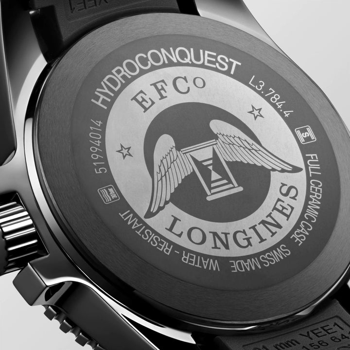 Longines orologio uomo HydroConquest 43mm automatico ceramica nera L3.784.4.56.9 - Capodagli 1937
