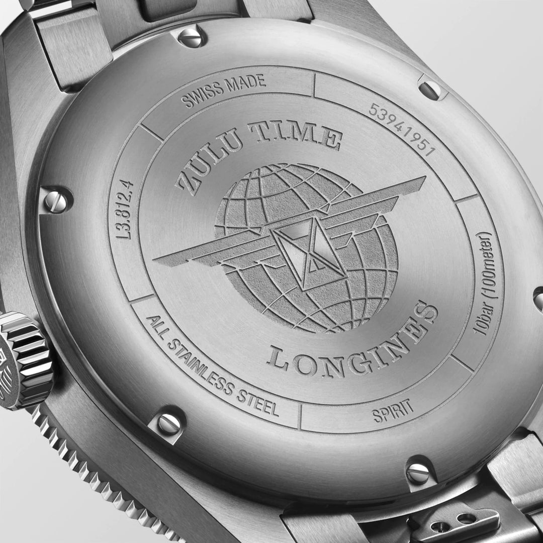 Longines watch Spirit Zulu Time 42mm automatic anthracite steel L3.812.4.63.6