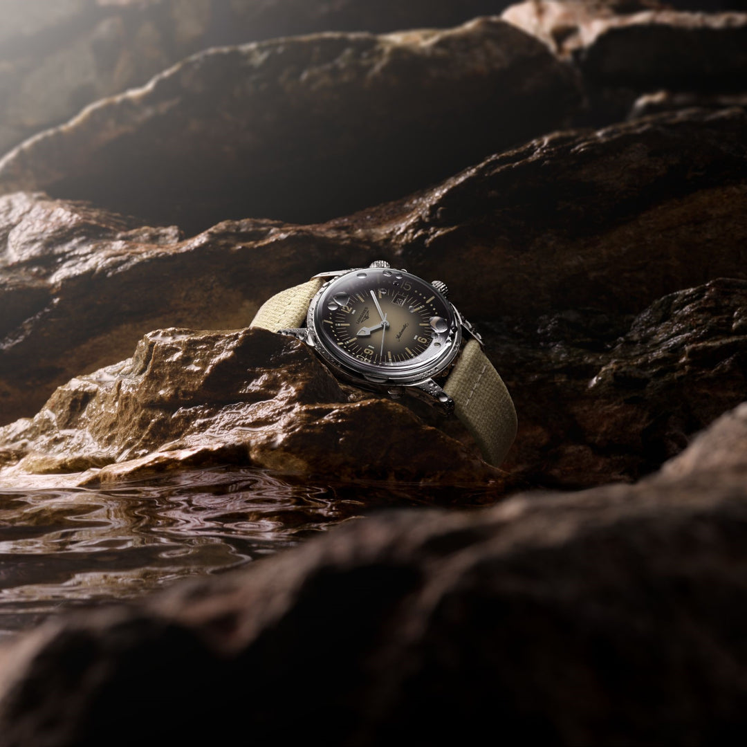 Longines orologio Legend Diver Watch 42mm beige automatico acciaio L3.774.4.30.2