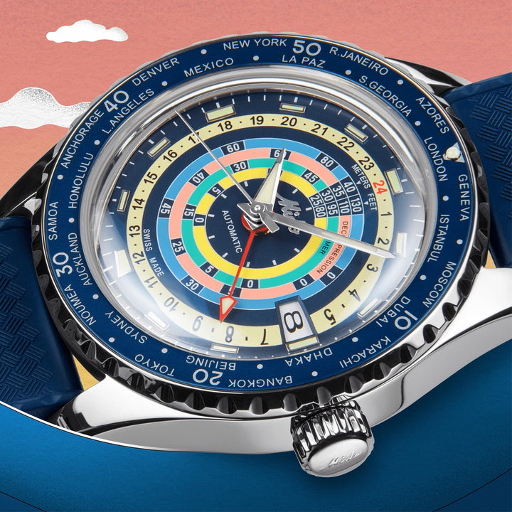 Mido Watch Ocean Star Dekompression Worldtimer Special Edition 40 mm Automatisch Blaustahl M026.829.17.041.00