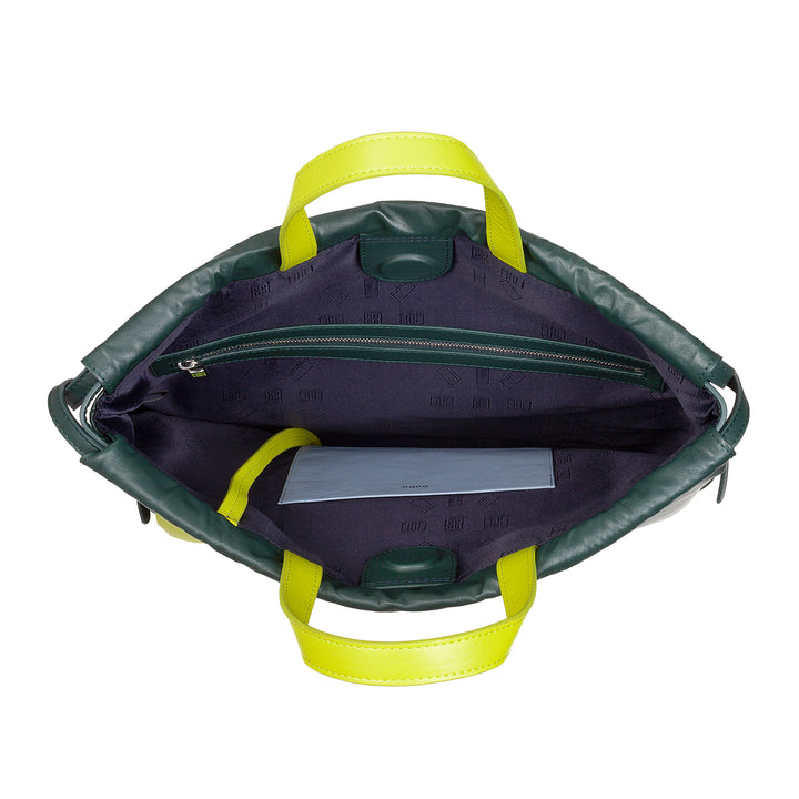 Bolsa Dudu en Sacca en cuero para bolso de bolso deportivo de moda con coulisse y correas de hombro de cuero delgado