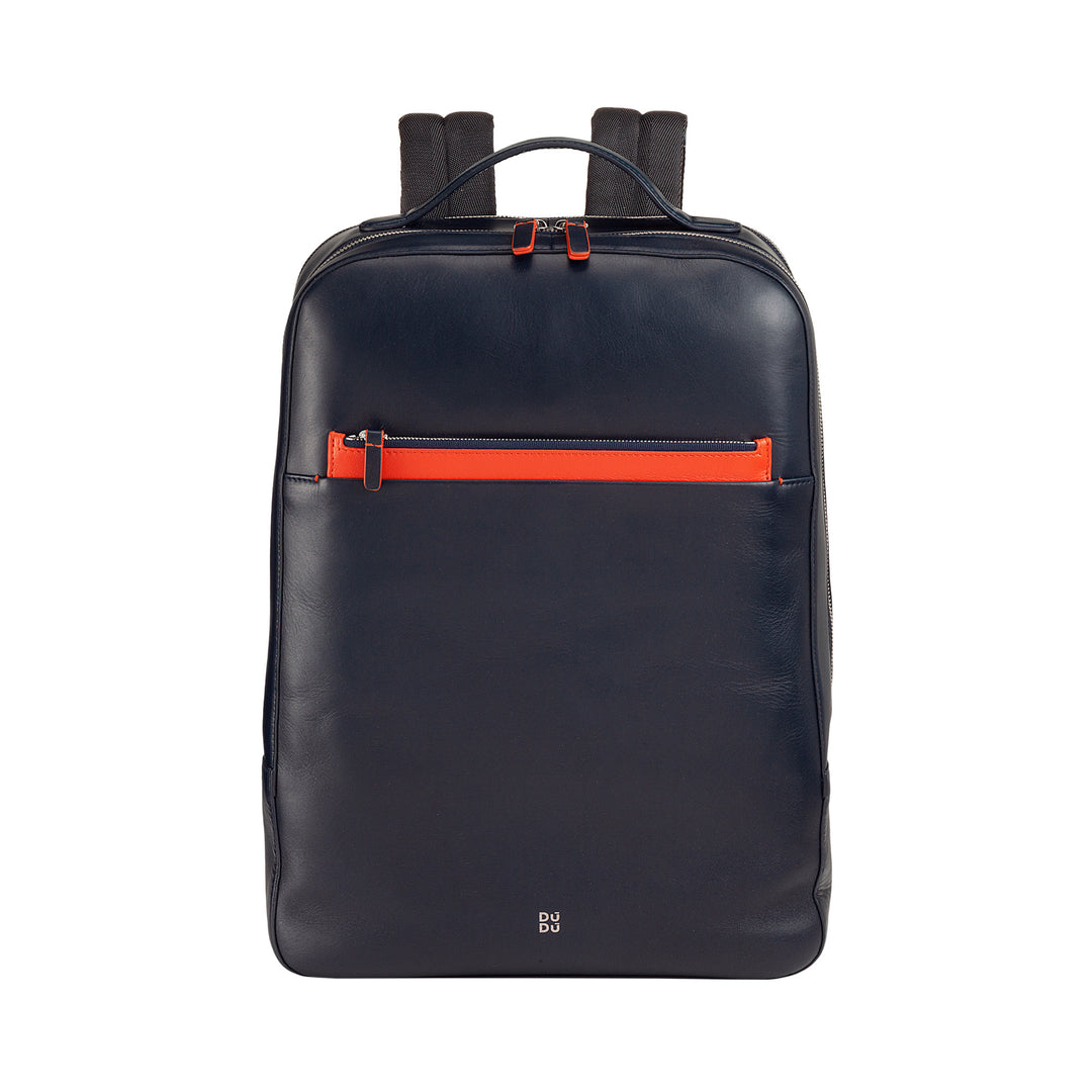 DuDu PC -Rucksack von bis zu 16 Zoll im echten Leder, eleganter Reise -Rucksack mit großer Kapazität mit Trolley -Unterstützung