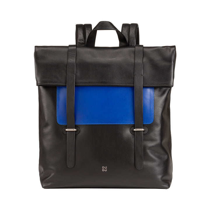 DuDu Sac à dos en cuir coloré pour femme, grand sac à dos doux 14L Multipoches Design Casual Sportif