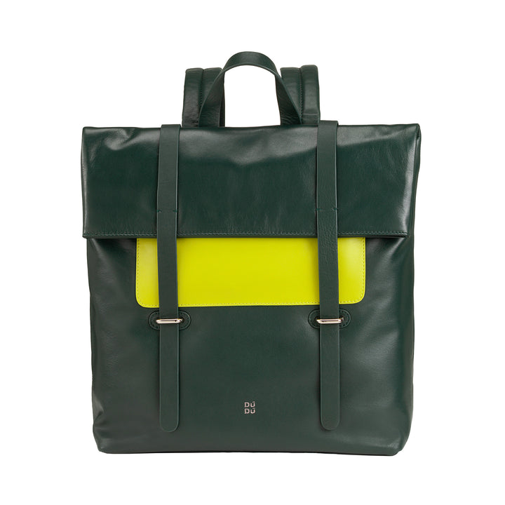 DUDU Men's Colored Leather Backpack for Women, Large Backpack Soft 14L Multipocket Cas Sports Design Cas