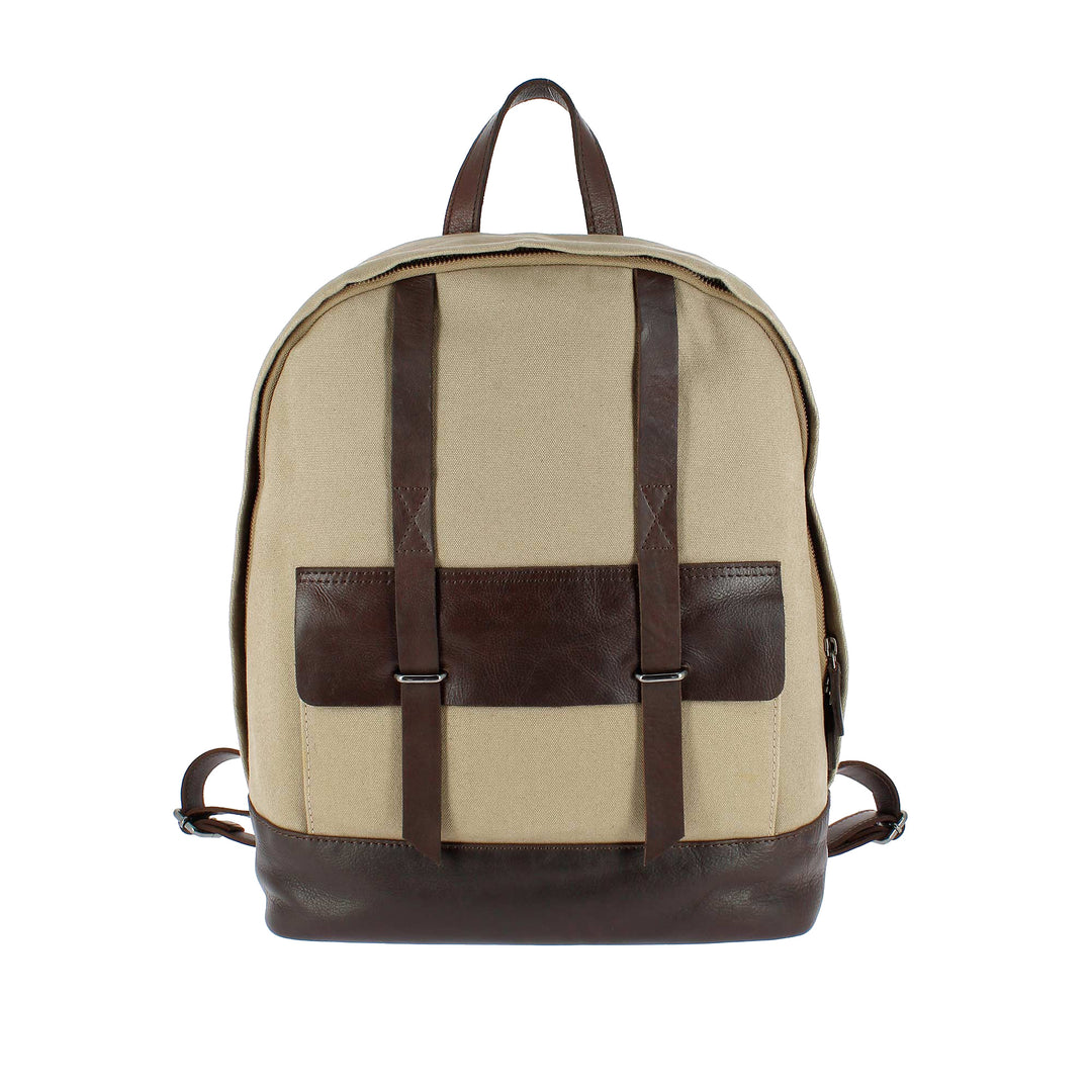 DUDU Backpack PC Door Computer Notebook in Leather and Durable Fabric with Front Pocket and Adjustable Shoulder Straps