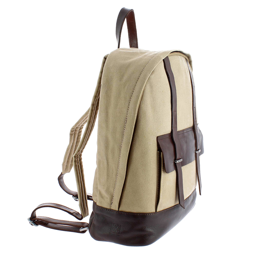 DUDU Backpack PC Door Computer Notebook in Leather and Durable Fabric with Front Pocket and Adjustable Shoulder Straps